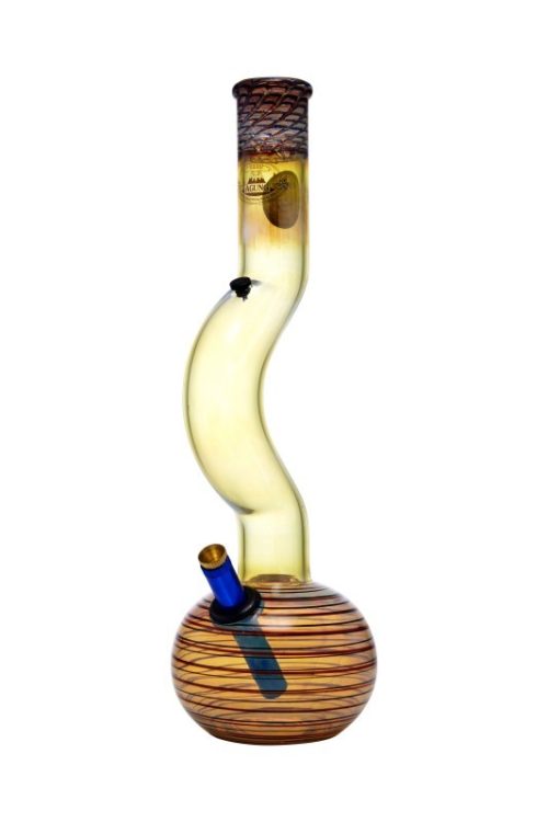 Agung Gold Fume Uniquely Curved Glass Neck-Bong-Agung-7240-Cloudy Choices