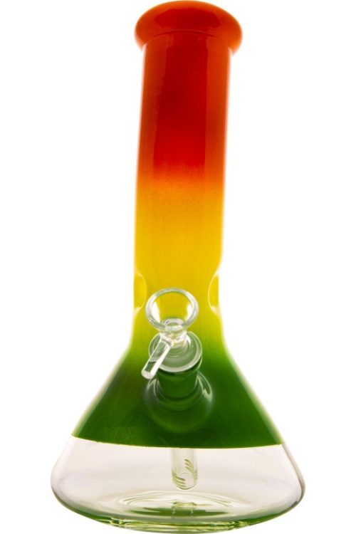 Jamaican Clear Base Semi Bent Beaker All Glass Slider  -Bong-DD-5821-Cloudy Choices