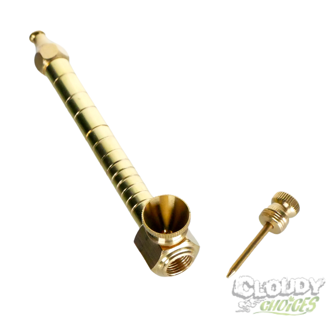 Brass Classic Stoker Smoking Pipe 11.5cm - Gold